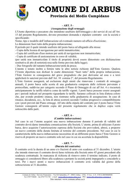 Regol. Porticciolo Porto Palma.pdf - Comune di Arbus