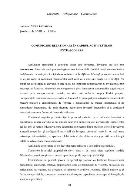 Toleranţă – Relaţionare – Comunicare - Biblioteca Judeteana ...