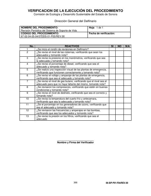 Manual de Procedimientos Dirección General del Delfinario