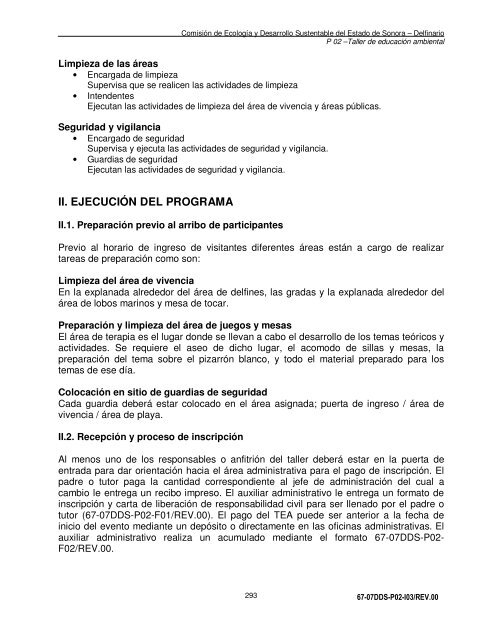 Manual de Procedimientos Dirección General del Delfinario