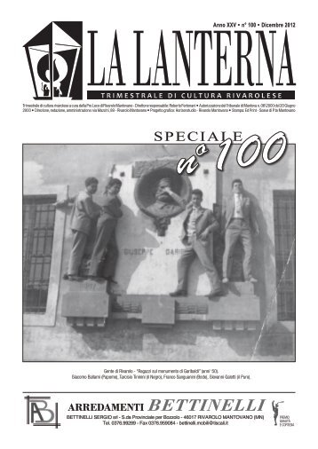 La Lanterna n° 100 dicembre 2012 - Fondazione Sanguanini