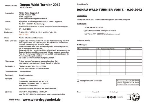 Donau-Wald-Turnier 2012 - TC RW Deggendorf