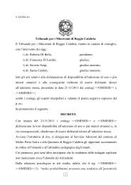 Tribunale per i Minorenni di Reggio Calabria Il Tribunale per i ...