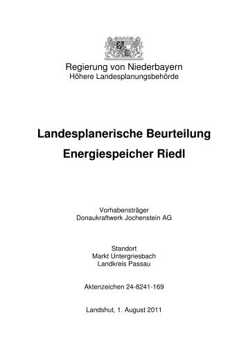 Landesplanerische Beurteilung Energiespeicher Riedl