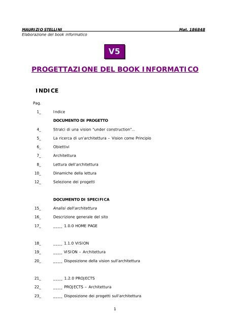 PROGETTAZIONE DEL BOOK INFORMATICO - Vernimark