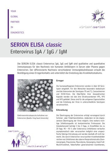 SERION ELISA classic Enterovirus IgA / IgG / IgM - virion\serion