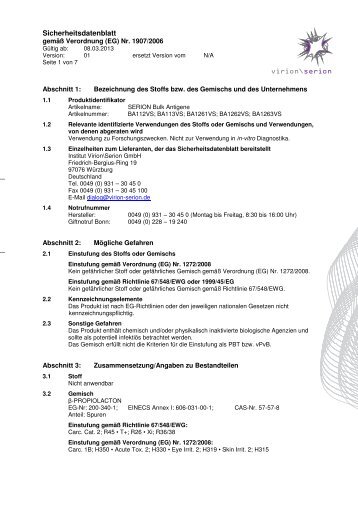 Sicherheitsdatenblatt - virion\serion