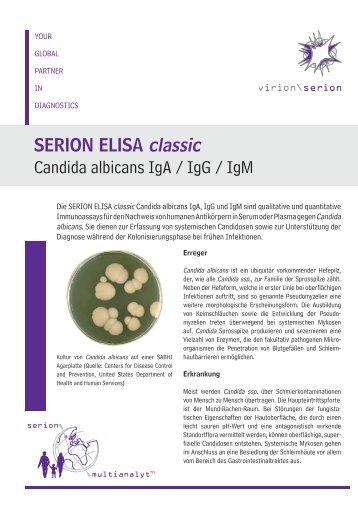 SERION ELISA classic Candida albicans IgA / IgG / IgM - virion\serion