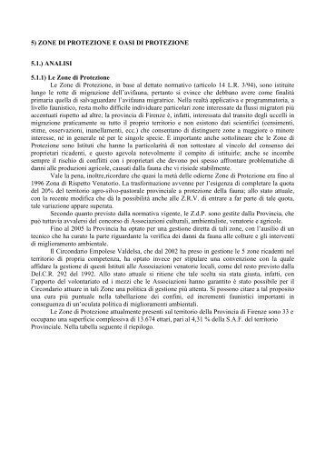 5_ Le Zone di Protezione e le Oasi di Protezione - Provincia di Firenze