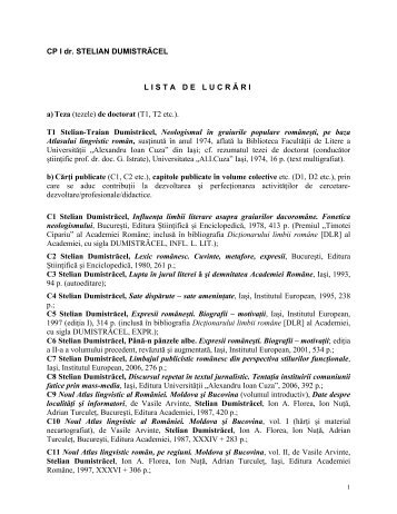 INSTITUTUL DE FILOLOGIE ROMÂNĂ „A - Academia Română