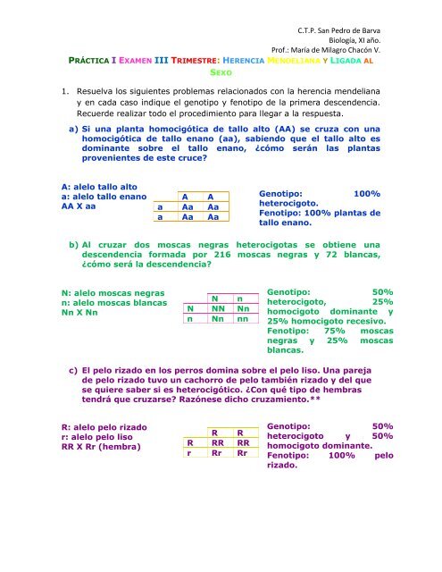 Practica I Examen Iii Trimestre Respuestas Pdf Biologiactp