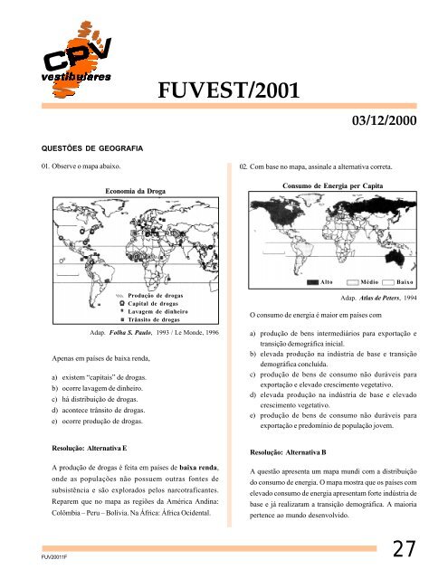 FUVEST/2001 - CPV