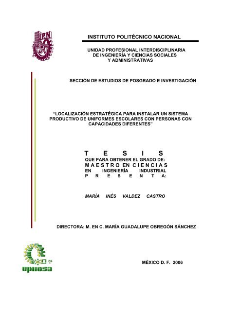 T E S I S - ipn-upiicsa, sepi - Instituto Politécnico Nacional