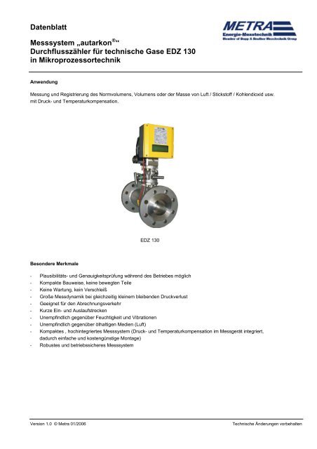 Datenblatt METRA EDZ.. - Bopp & Reuther Messtechnik GmbH