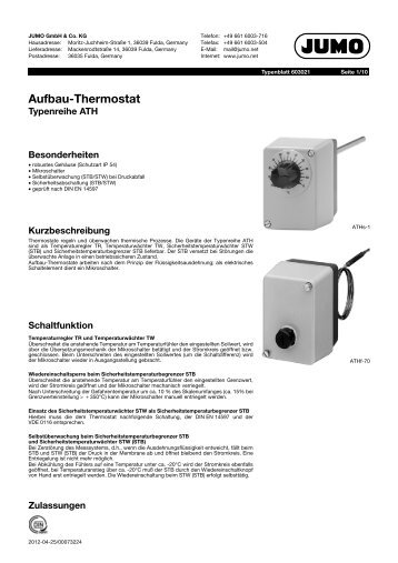 ATH.. - Aufbau-Thermostat - FKR Regeltechnik KG