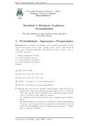 Atividade `a Distância Avaliativa - Probabilidade 1 ... - EAD - Uesc