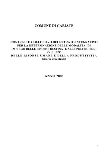 CCDI ANNO 2008 - Comune di Cabiate