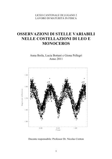 osservazioni di stelle variabili nelle costellazioni ... - nicolascretton.ch