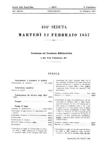 494a SEDUTA MARTEDÌ 12 FEBBRAIO 1957 - Senato.it