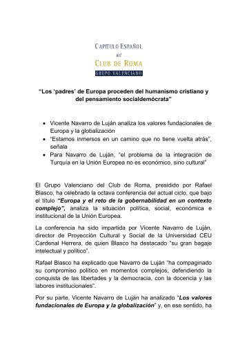 Descargar Nota de Prensa - Club de Roma