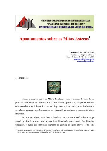 Apontamentos sobre os Mitos Astecas - UFJF /Defesa