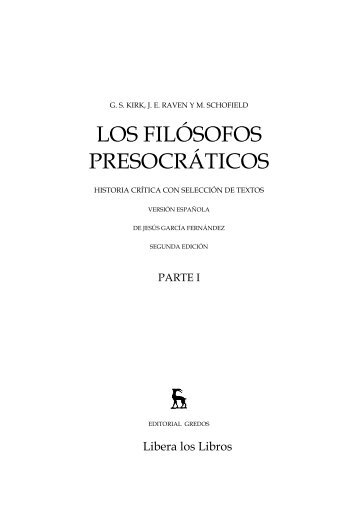 LOS FILÓSOFOS PRESOCRÁTICOS - inicio