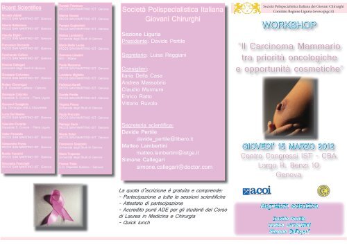 Il Carcinoma Mammario tra priorità oncologiche e opportunità ...