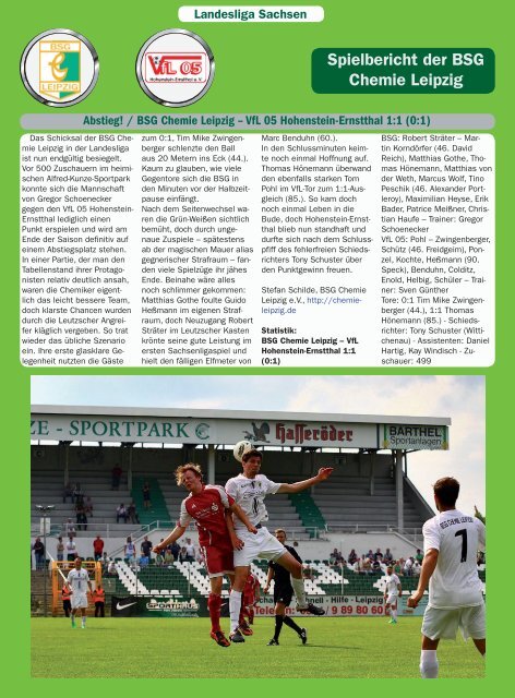 Leipziger Sportwoche - Fußball Zeitung - Ausgabe 11 vom 10.06.2013