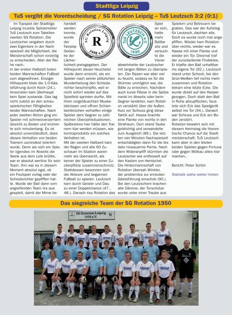 Leipziger Sportwoche - Fußball Zeitung - Ausgabe 11 vom 10.06.2013