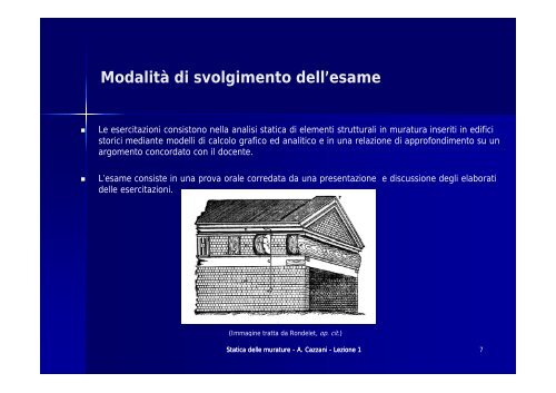 Statica delle murature - I blog di Unica - Università degli studi di ...