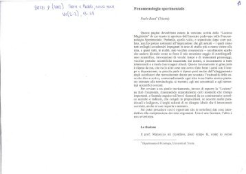 Fenomenologia sperimentale - Experimental Phenomenology of ...