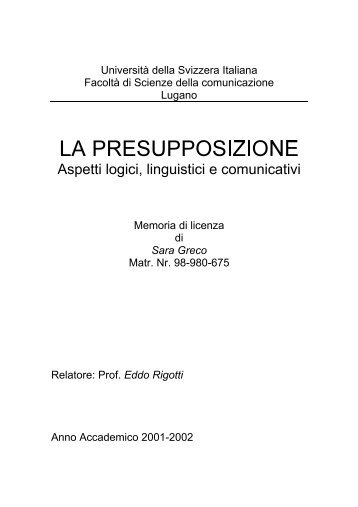 Aspetti logici, linguistici e comunicativi - Biblioteca Universitaria di ...