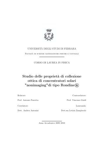 Tesi Letizia Zampierolo - Corso di Laurea in Matematica