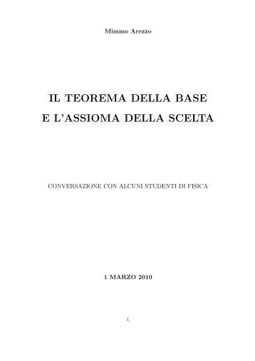 il teorema della base e l'assioma della scelta - Cartesio.dima.unige.it