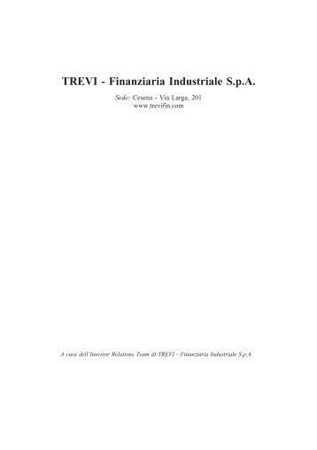 TREVI - Finanziaria Industriale SpA - Mediobanca Ricerche e Studi ...