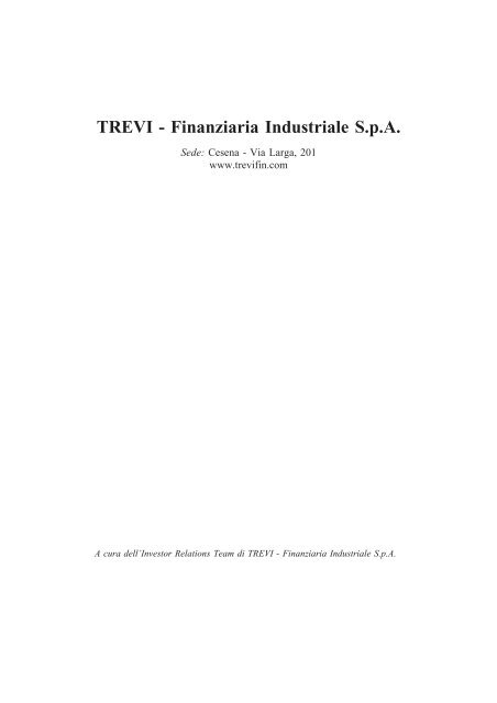 TREVI - Finanziaria Industriale SpA - Mediobanca Ricerche e Studi ...