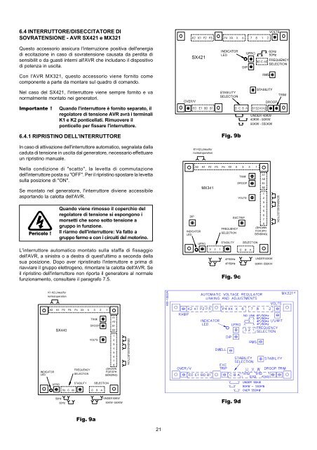 INSTALLAZIONE PER L'USO, L'ASSISTENZA E LA MANUTENZIONE