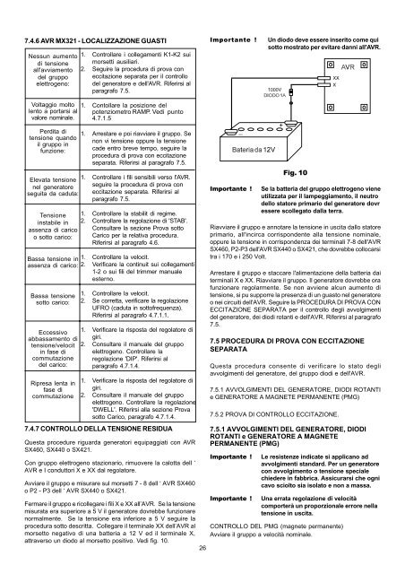 INSTALLAZIONE PER L'USO, L'ASSISTENZA E LA MANUTENZIONE