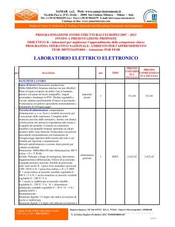 laboratiorio elettrico ed elettronico - SAMAR srl Catalogo Online