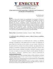 O DISCURSO DA SUSTENTABILIDADE E AS PRÁTICAS ... - CULT