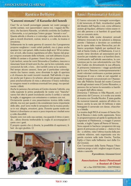 Notiziario della Comunità P a rrocchiale di Chiari - N. 3 - Marzo ...