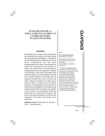 Educación en Valores - Portal de Revistas Electrónicas-Universidad ...