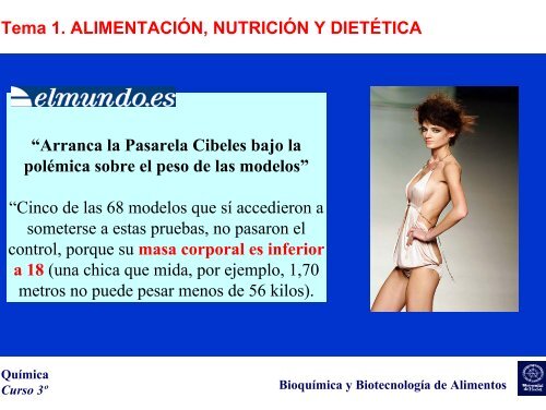 Tema 1. ALIMENTACIÓN, NUTRICIÓN Y DIETÉTICA