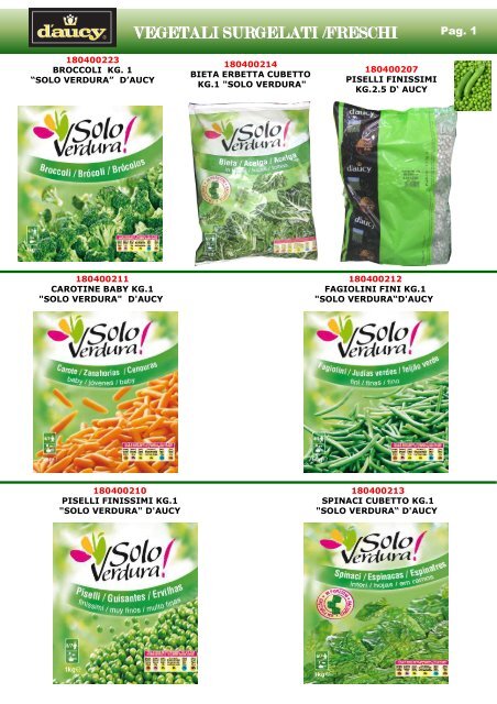 CATALOGO VEGETALI FRESCHI-SURGELATI - 6 - AG Distribuzione