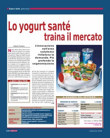 MARK UP 144 - Lo yogurt Santé traina il mercato - PRODOTTI E ...