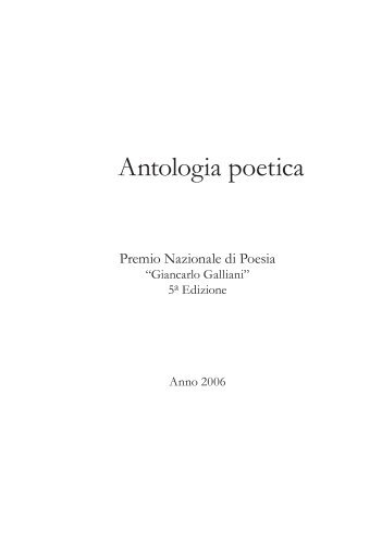 Antologia poetica - Premio Nazionale Giancarlo Galliani