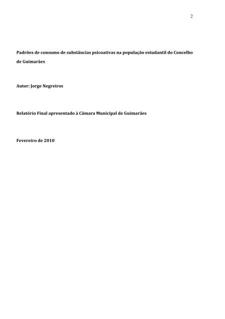 Padrões de consumo de substâncias psicoativas na população