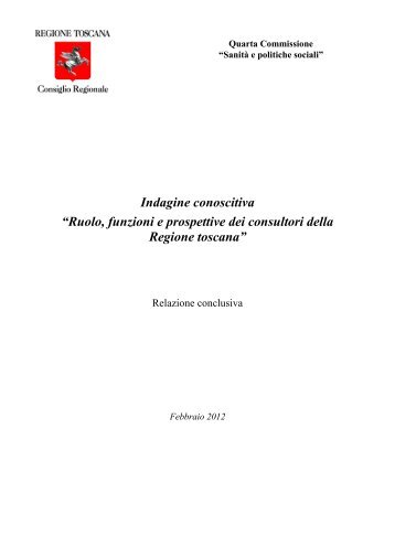 Ruolo, funzioni e prospettive dei consultori della Regione toscana