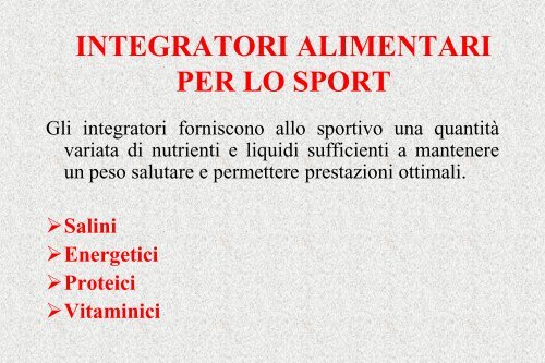 Dieta nello sport