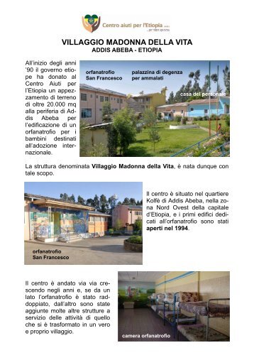 Scheda del Villaggio - Centro Aiuti per l'Etiopia